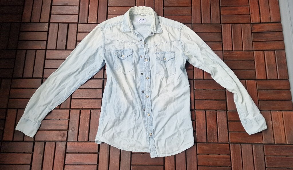 Pull & Bear overhemd lichtblauw maat S, Ophalen of Verzenden, Zo goed als nieuw, Blauw