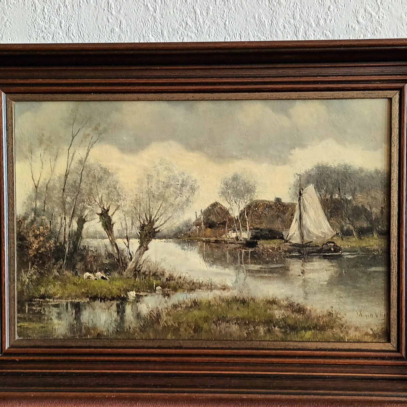 Willem van der Vliet (1856-1924), hollands landschap, Ophalen of Verzenden