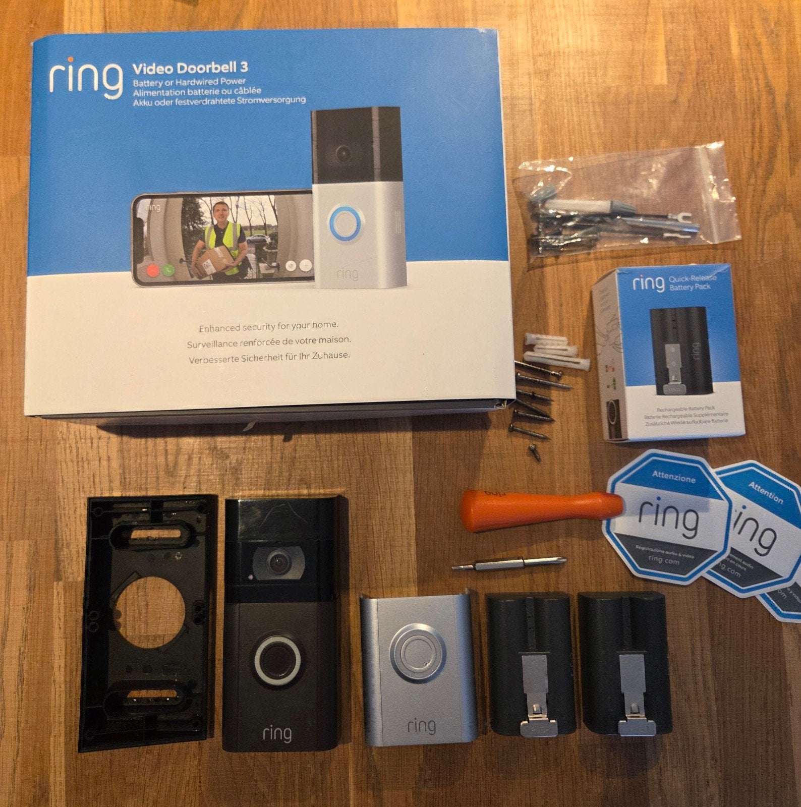 Ring Video Doorbell 3 met 2 batterijen - Goede staat, Ophalen of Verzenden