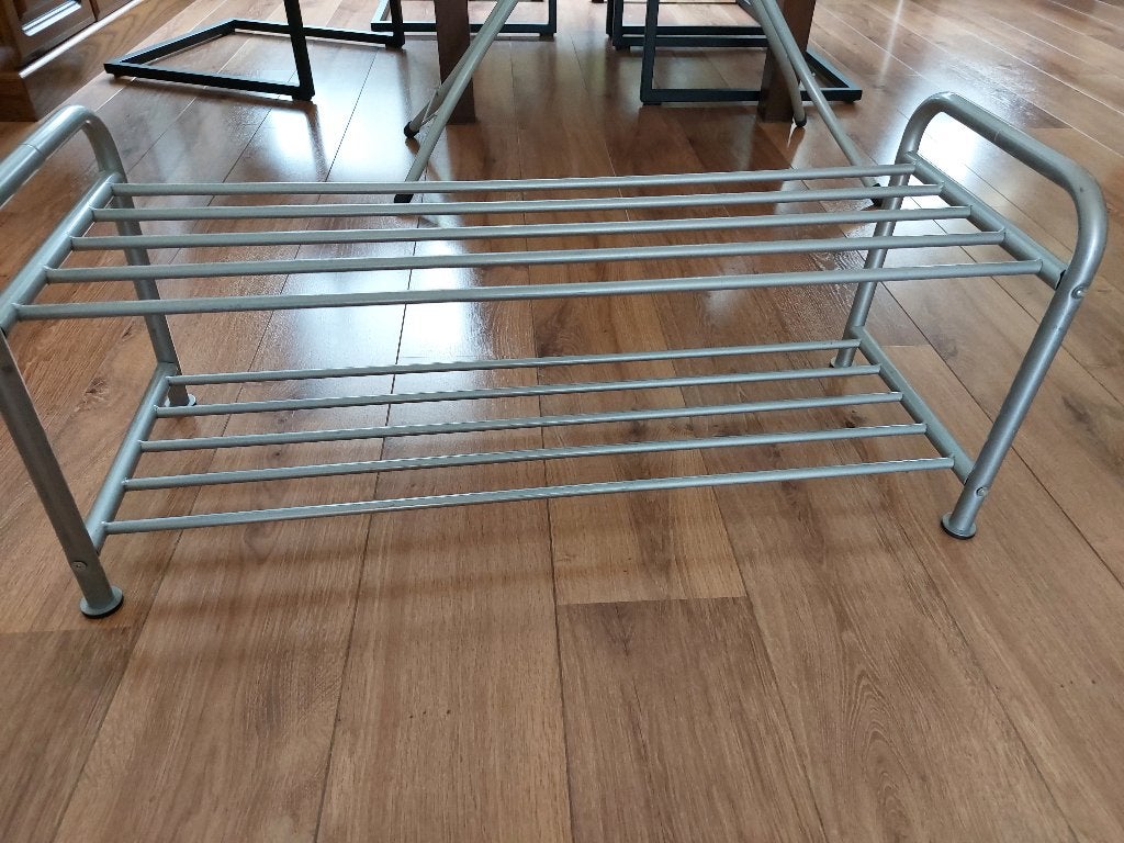 1 metalen schoenen rek 2 laags, Ophalen of Verzenden, Zo goed als nieuw, Grijs, Metaal