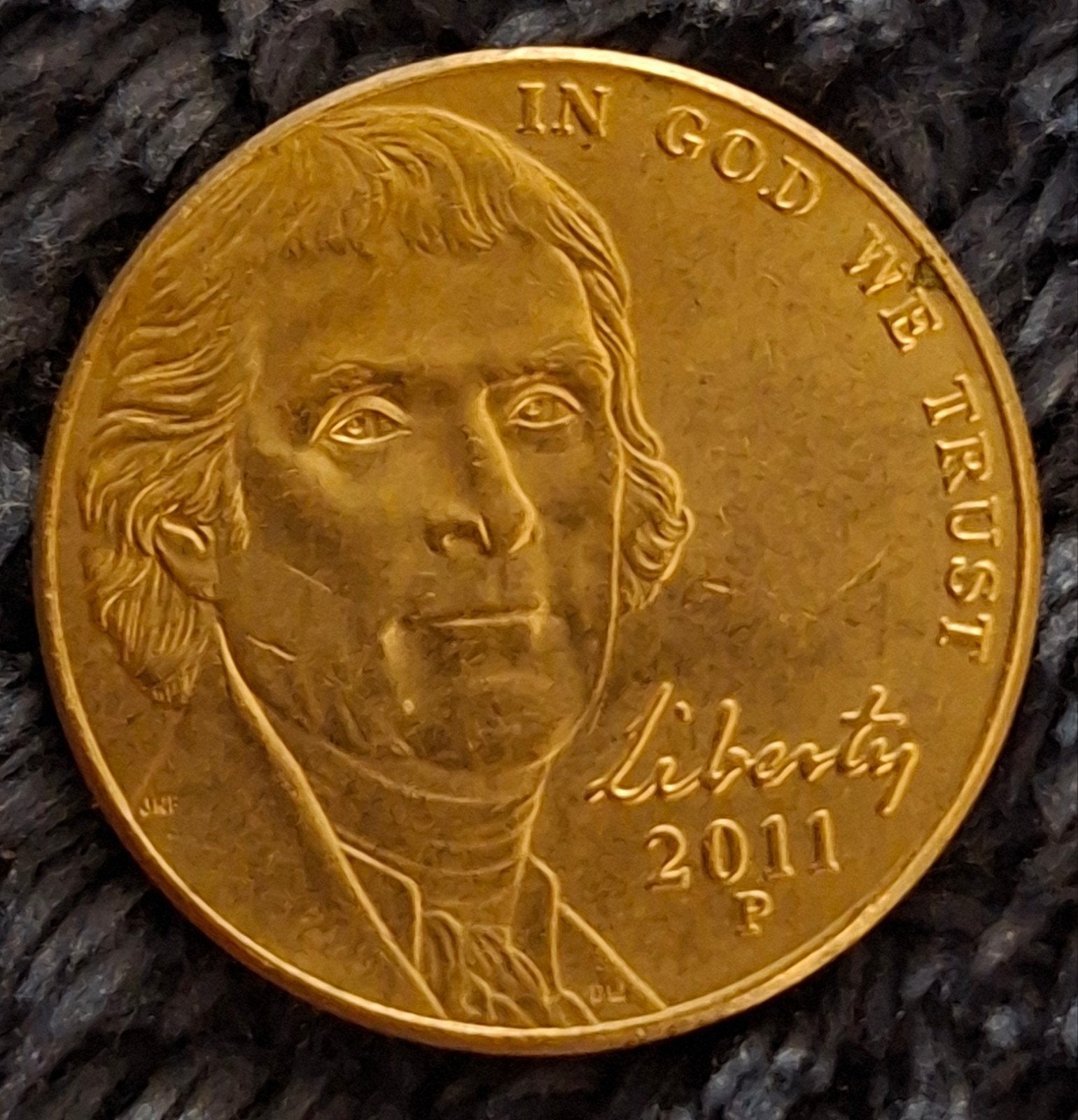 Amerika  5 Cent 2011 (P) - Jefferson Nickel, Ophalen of Verzenden, Noord-Amerika, Losse munt