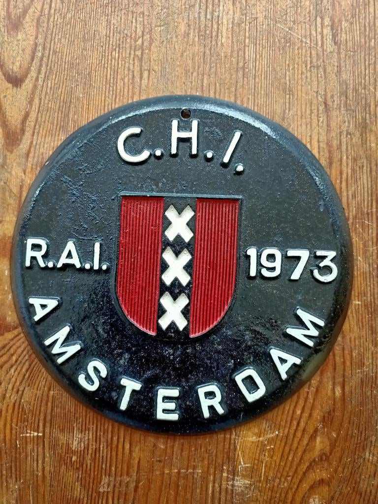 Vintage C.H.I. RAI Amsterdam 1973 Plaquette, Ophalen of Verzenden, Gebruikt, Auto's