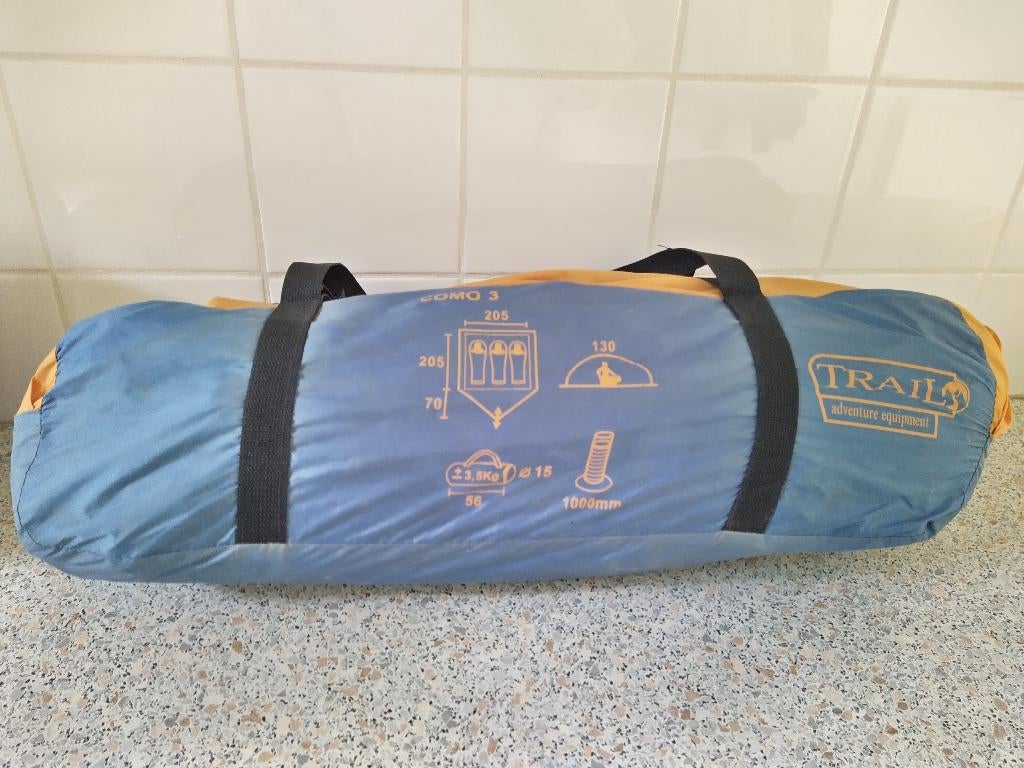 Drie persoons tent Como 3 Trail Adventure equipment, Ophalen of Verzenden, Gebruikt, Tot en met 3