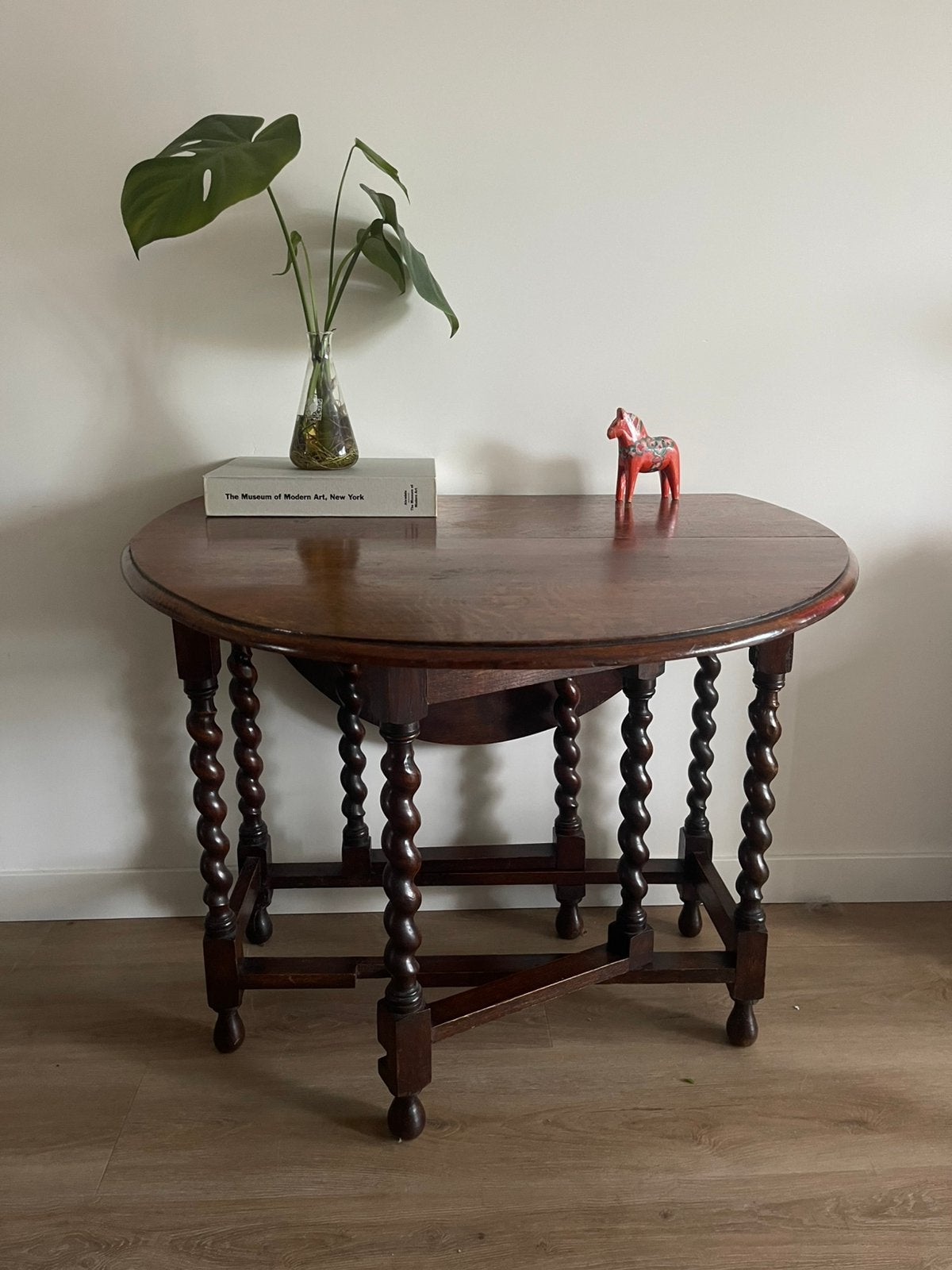 Antieke eiken gateleg tafel — barley twist poten, Ophalen