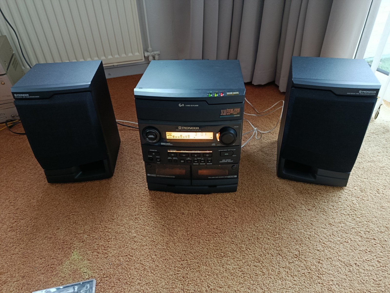 Pioneer Stereo CD Cassette Receiver XR-A100 met speakers, Gebruikt, Tuner of Radio, Pioneer, Losse componenten