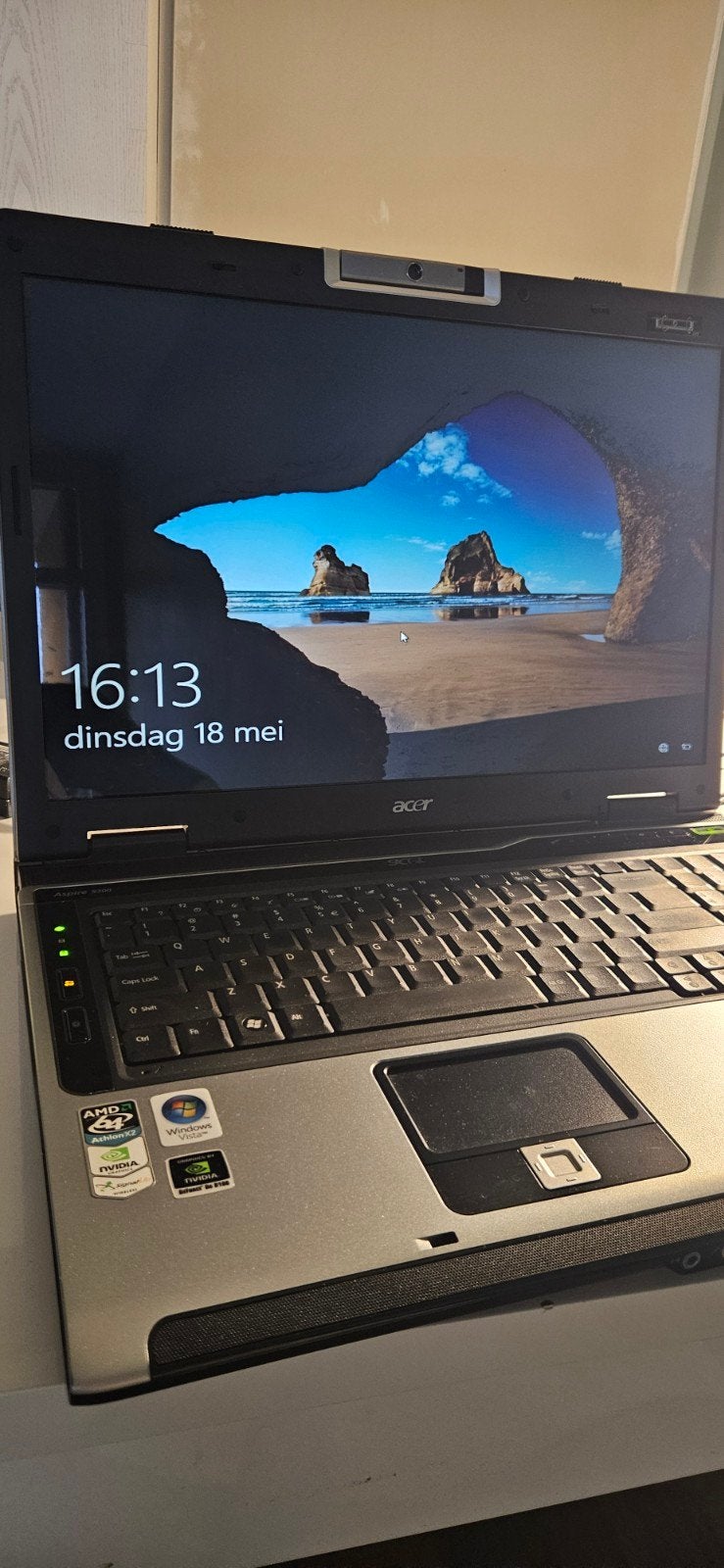 Acer Aspire 9305AWSMi Laptop - 17" AMD Athlon 64 X2, Gebruikt, Minder dan 4 GB, Qwerty, Minder dan 2 Ghz
