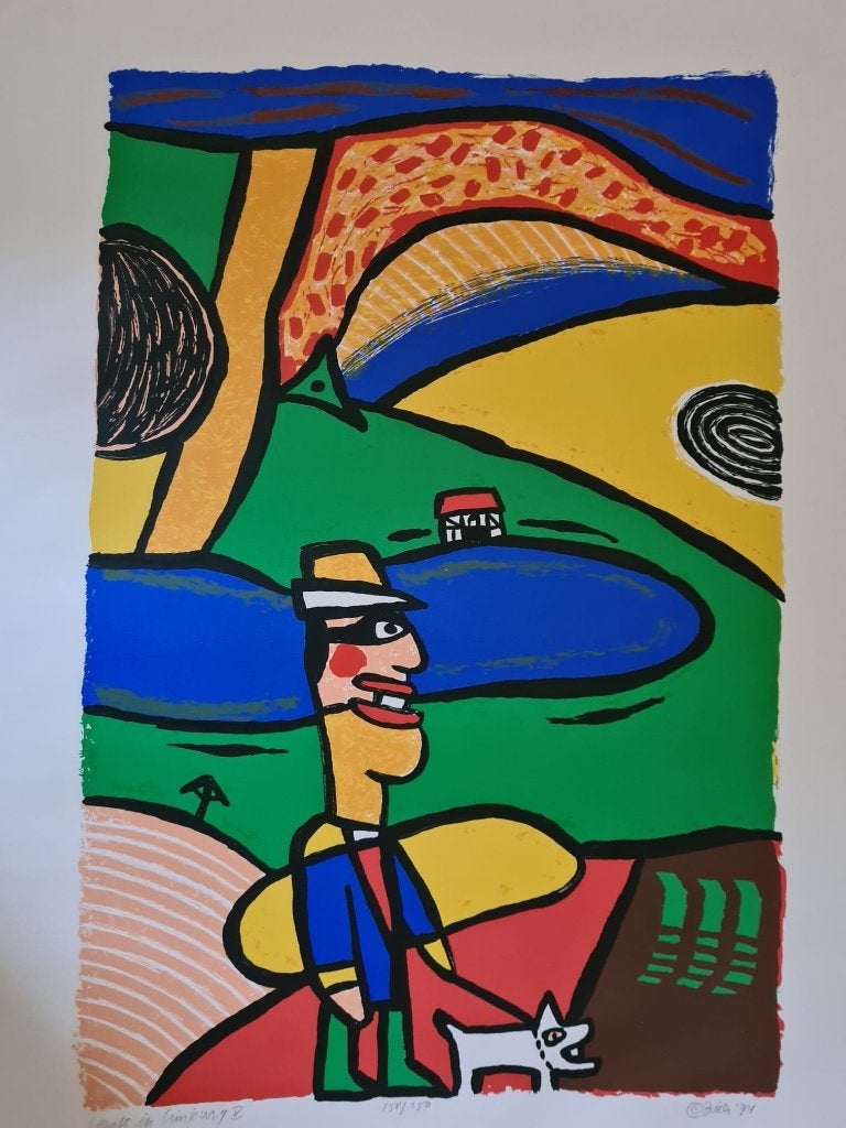 zeefdruk clemens briels lente in Limburg V, Antiek en Kunst, Abstract, Zeefdruk, Origineel, Ophalen of Verzenden