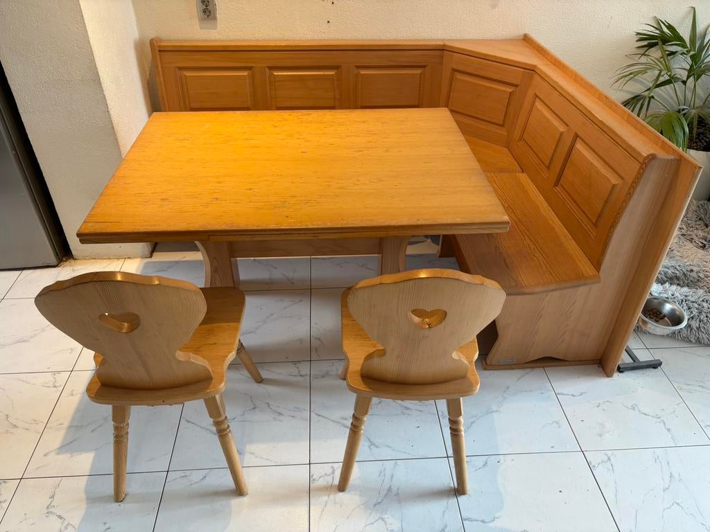 Oostenrijkse eethoek eettafel stoelen bank, Ophalen, Gebruikt, 100 tot 150 cm, 50 tot 100 cm