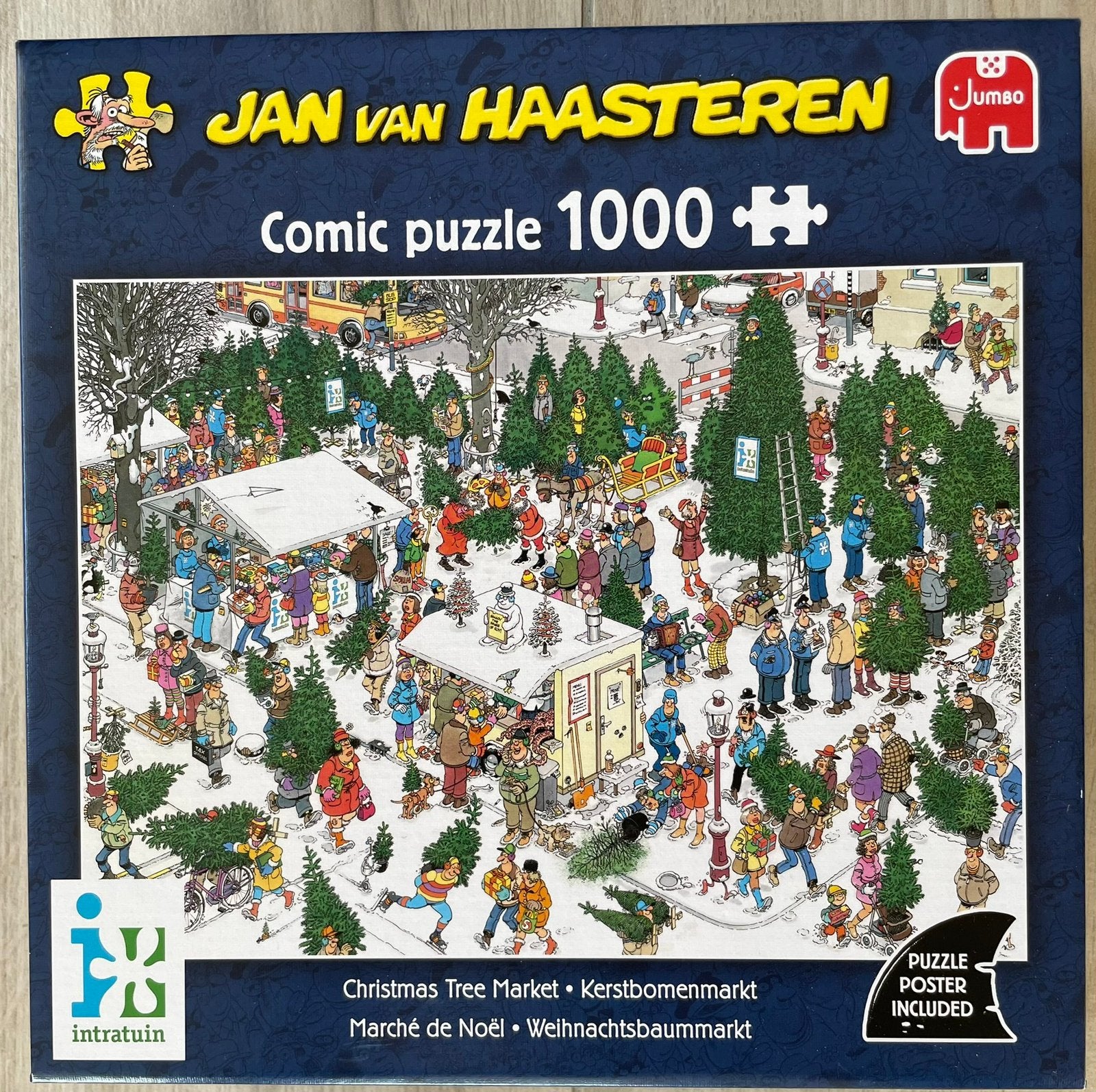 Jan van Haasteren puzzel - 1000 stukjes - Kerstbomenmarkt, Ophalen of Verzenden, 500 t/m 1500 stukjes, Zo goed als nieuw