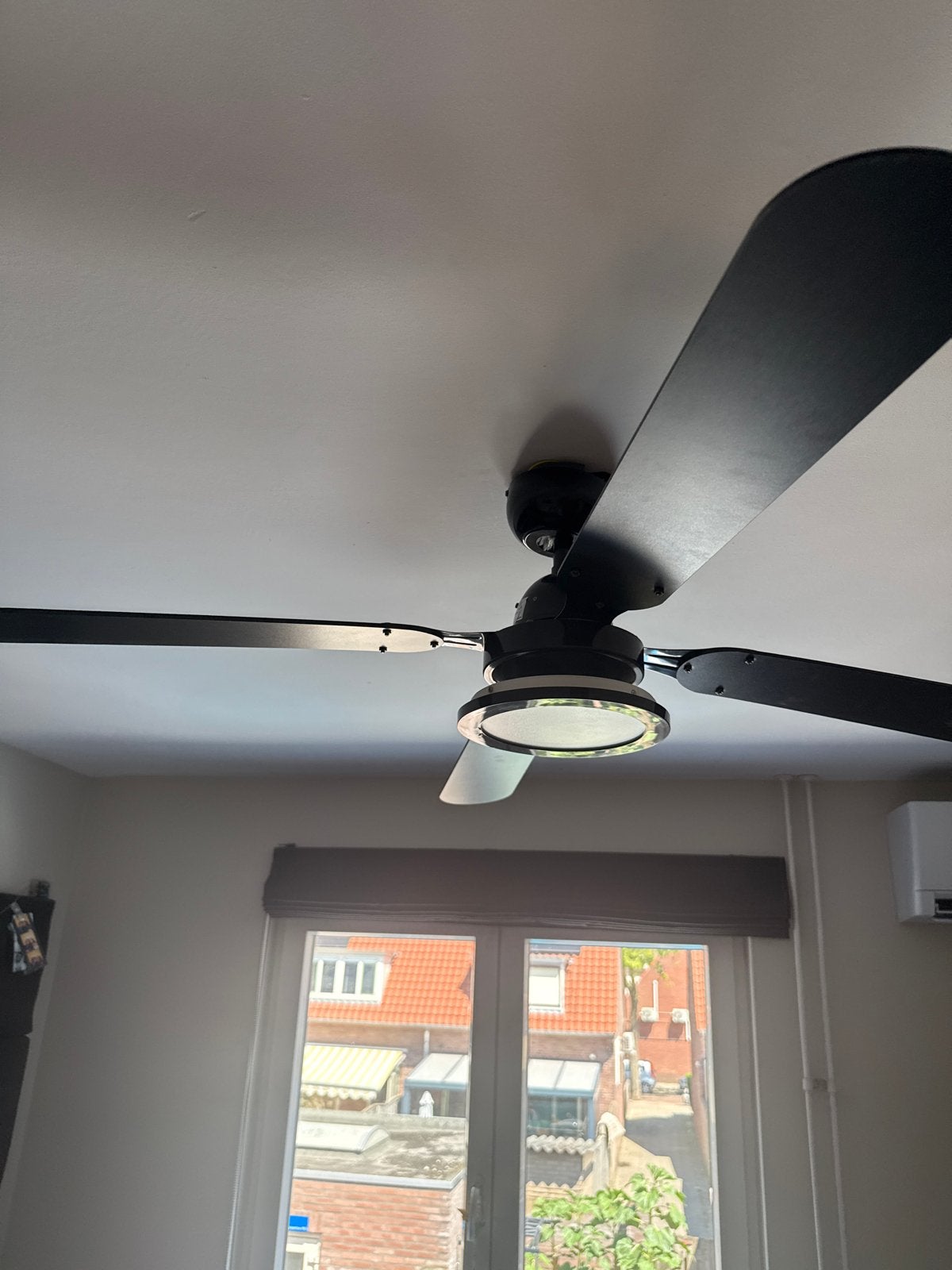 Plafondventilator met lamp - Zwart, Witgoed en Apparatuur, Ophalen of Verzenden, Zo goed als nieuw, Plafondventilator