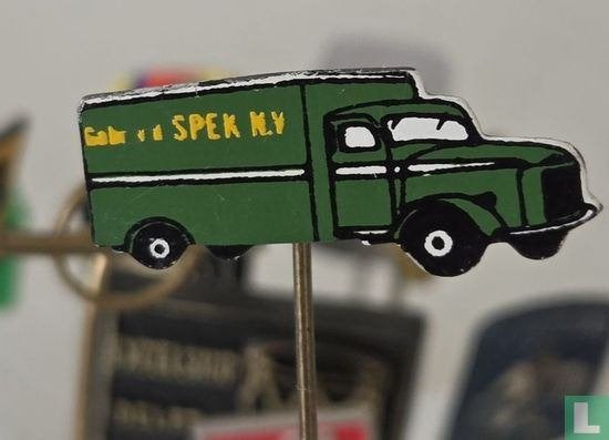 Speldje - Gebr. v.d. Spek N.V. (vrachtwagen) [geel], Verzamelen, Ophalen of Verzenden, Zo goed als nieuw, Merk, Speldje of Pin