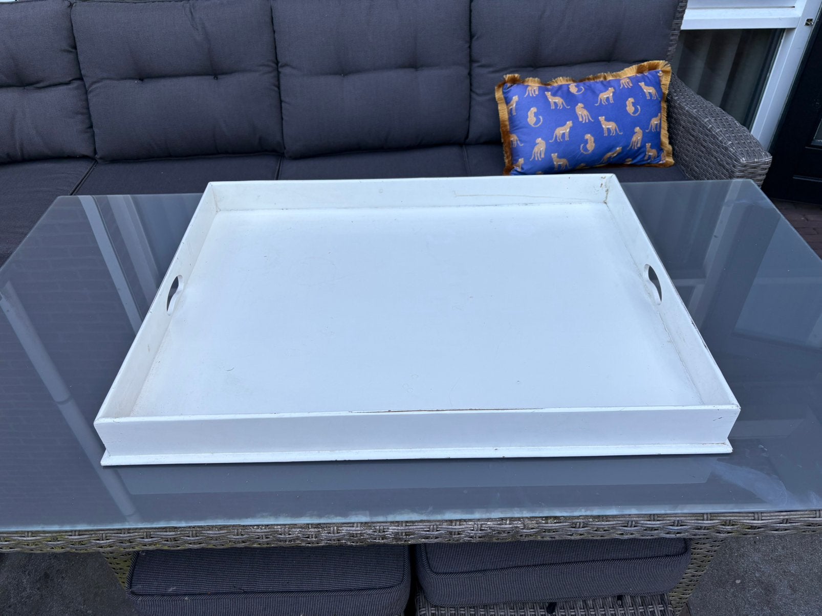 Groot dienblad, Huis en Inrichting, Woonaccessoires | Dienbladen, Ophalen, Gebruikt, Hout