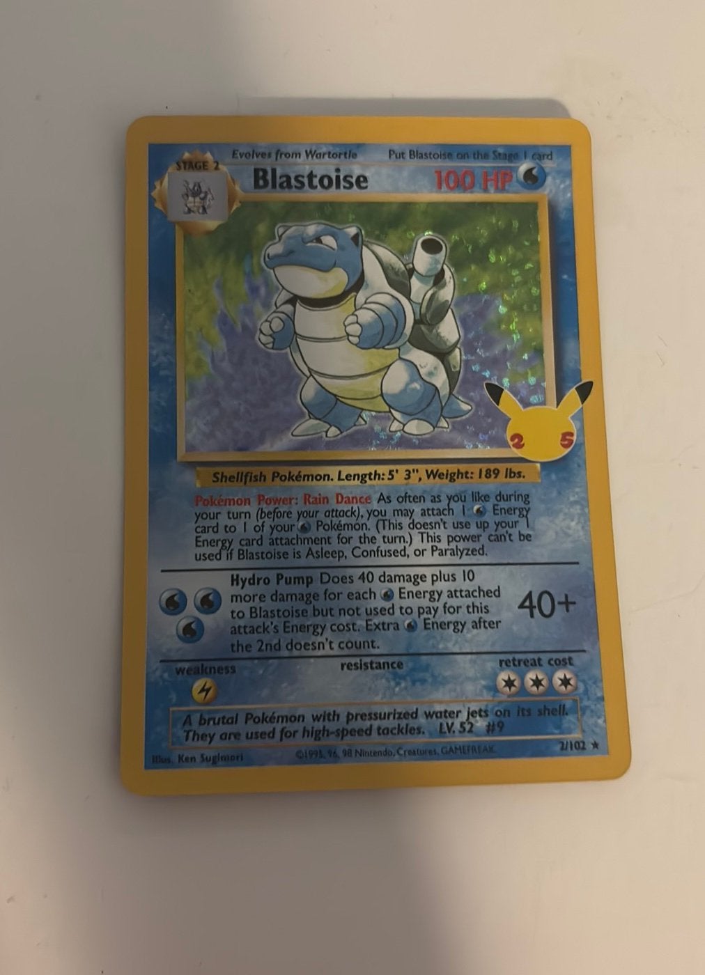 Pokemon kaart blastoise, Ophalen of Verzenden, Zo goed als nieuw