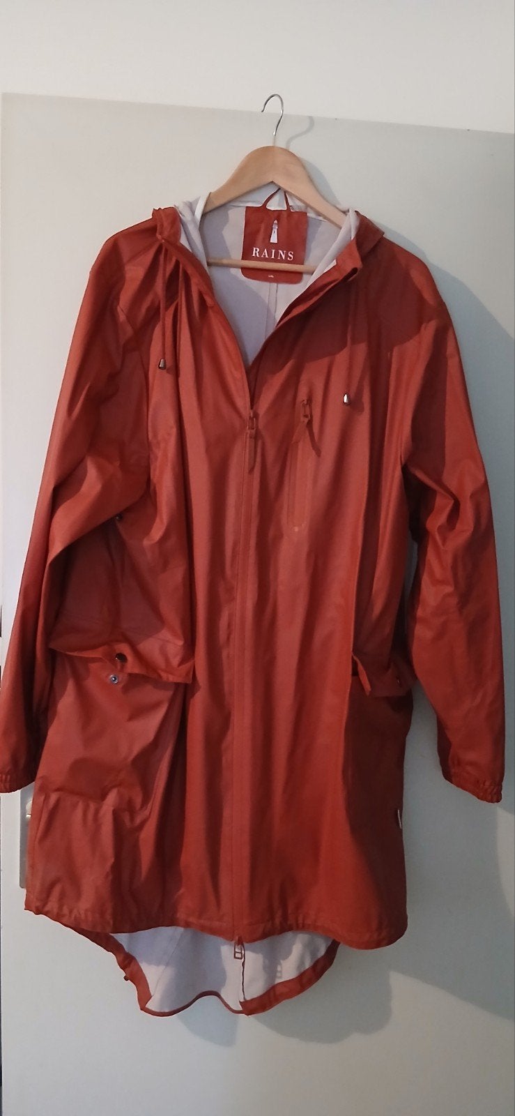 Rains regenjas L/XL - Terracotta, Rains, Maat 42/44 (L), Oranje, Ophalen of Verzenden