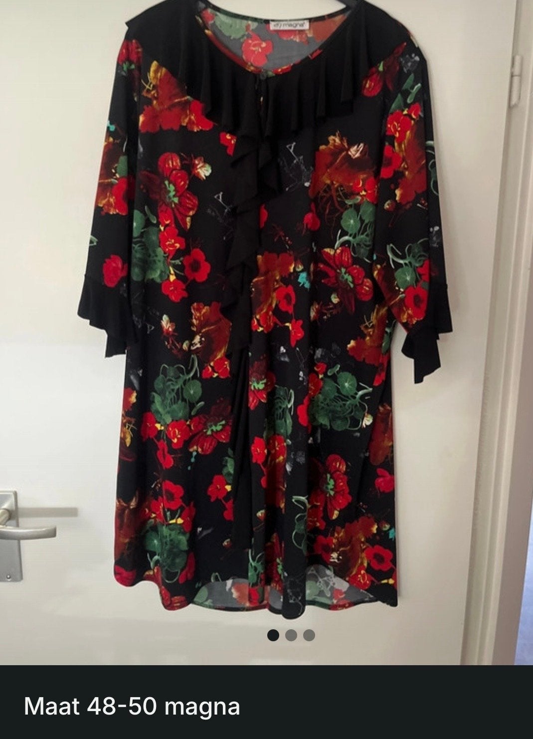 48-50 magna, Kleding | Dames, Jurken, Zo goed als nieuw, Maat 46/48 (XL) of groter, Zwart, Boven de knie, Verzenden