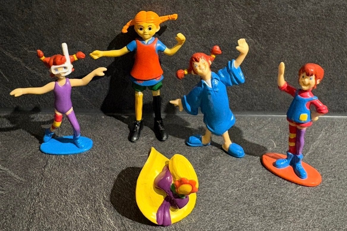 Pippi Langkous Figuren Set - Vintage Speelgoed, Ophalen of Verzenden, Gebruikt
