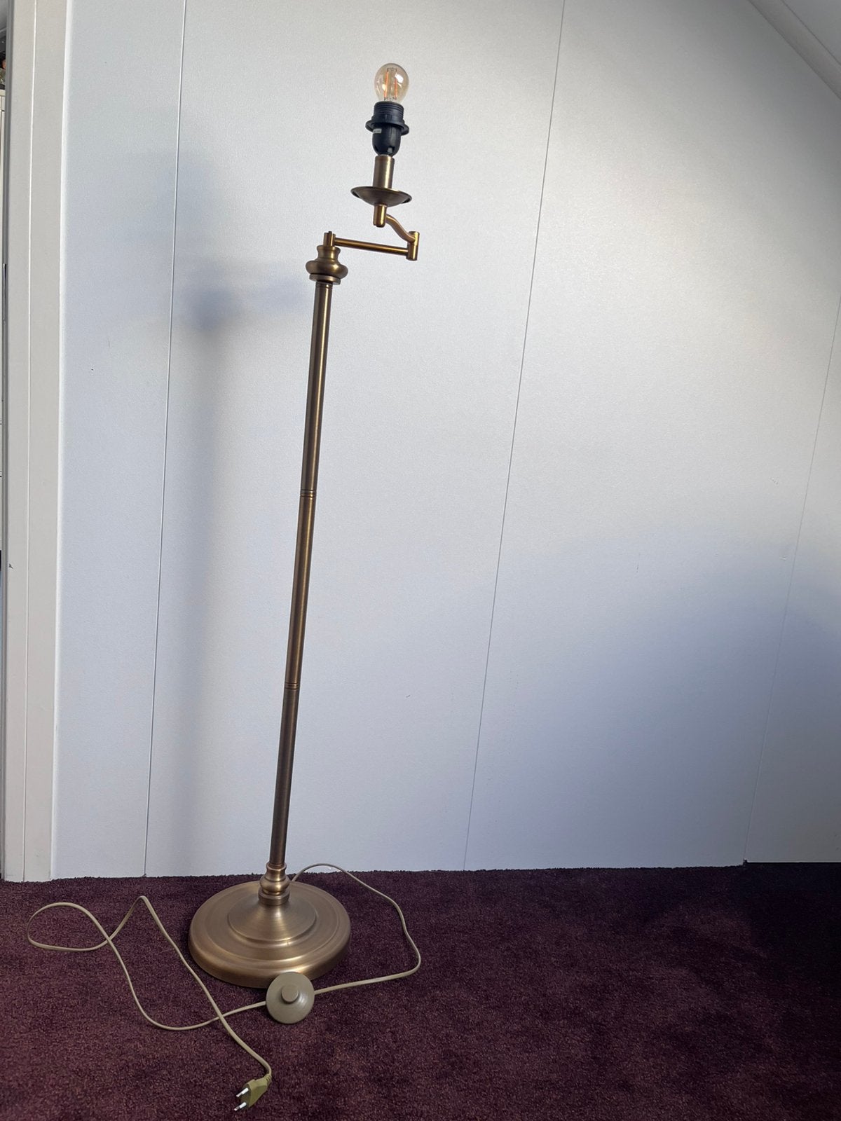 Staande messing lamp, Ophalen, Zo goed als nieuw, 150 tot 200 cm