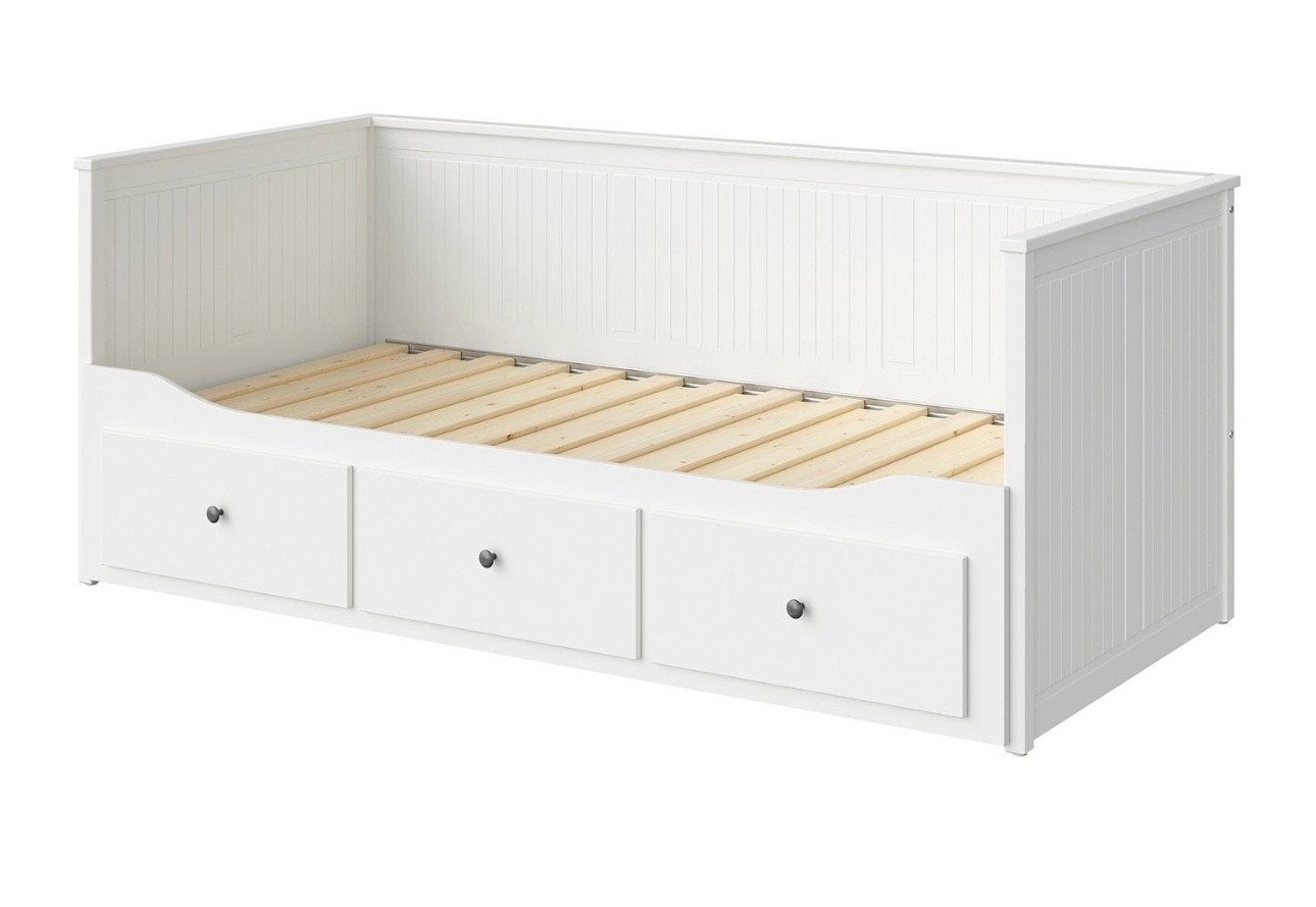 IKEA Hemnes bedbank met 3 lades - Zo goed als nieuw, Wit, Tweepersoons, Ophalen of Verzenden, Zo goed als nieuw