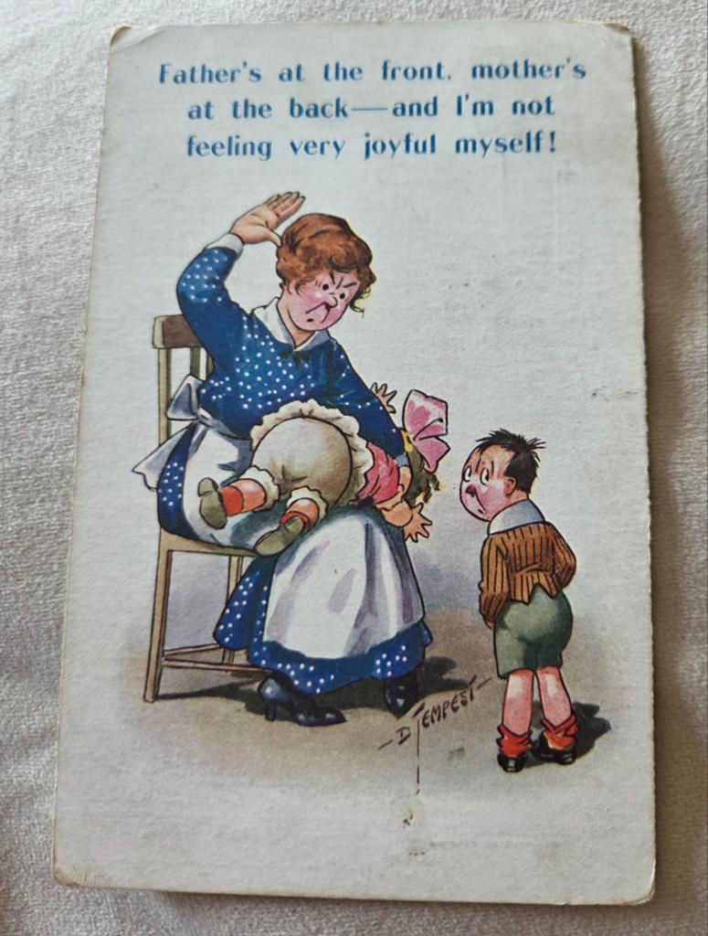Kind krijgt billenkoek van moeder, Verzenden, Voor 1920, Gelopen, Kinderen