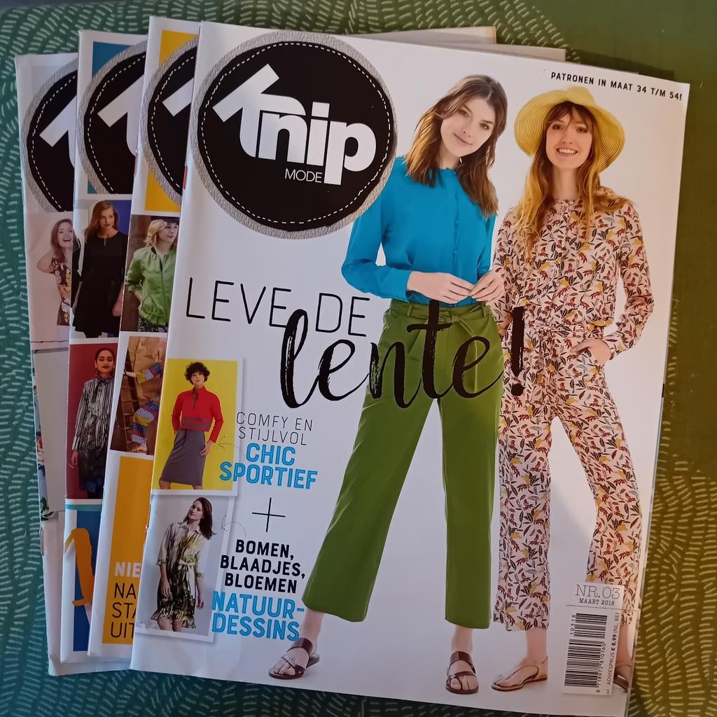 Knipmode 2018 3x en 1x bijlage, Hobby en Vrije tijd, Kledingpatronen, Ophalen of Verzenden, Zo goed als nieuw, Vrouw, Knipmode