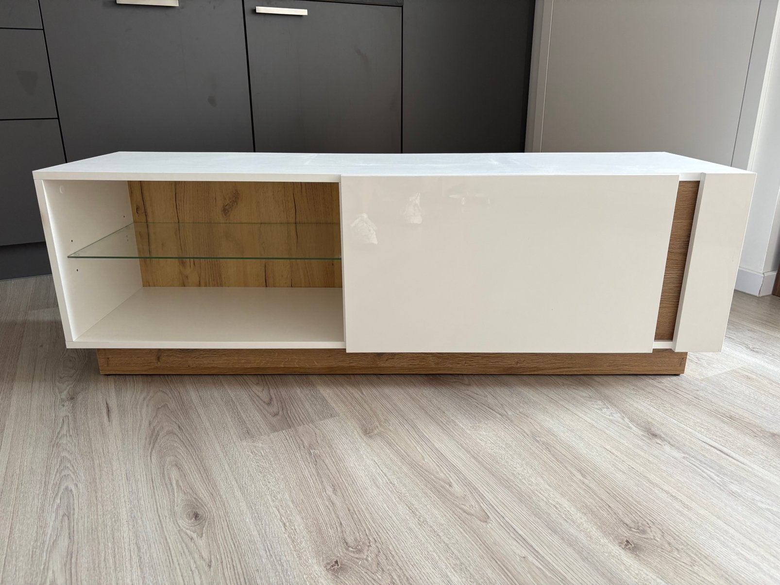 TV meubel wit eiken, Huis en Inrichting, Ophalen, Zo goed als nieuw, 25 tot 50 cm, Minder dan 100 cm