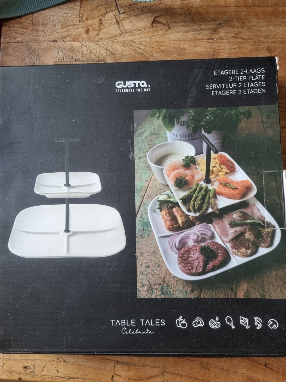 Etagere 2 laags, NIEUW in verpakking, Ophalen, Nieuw