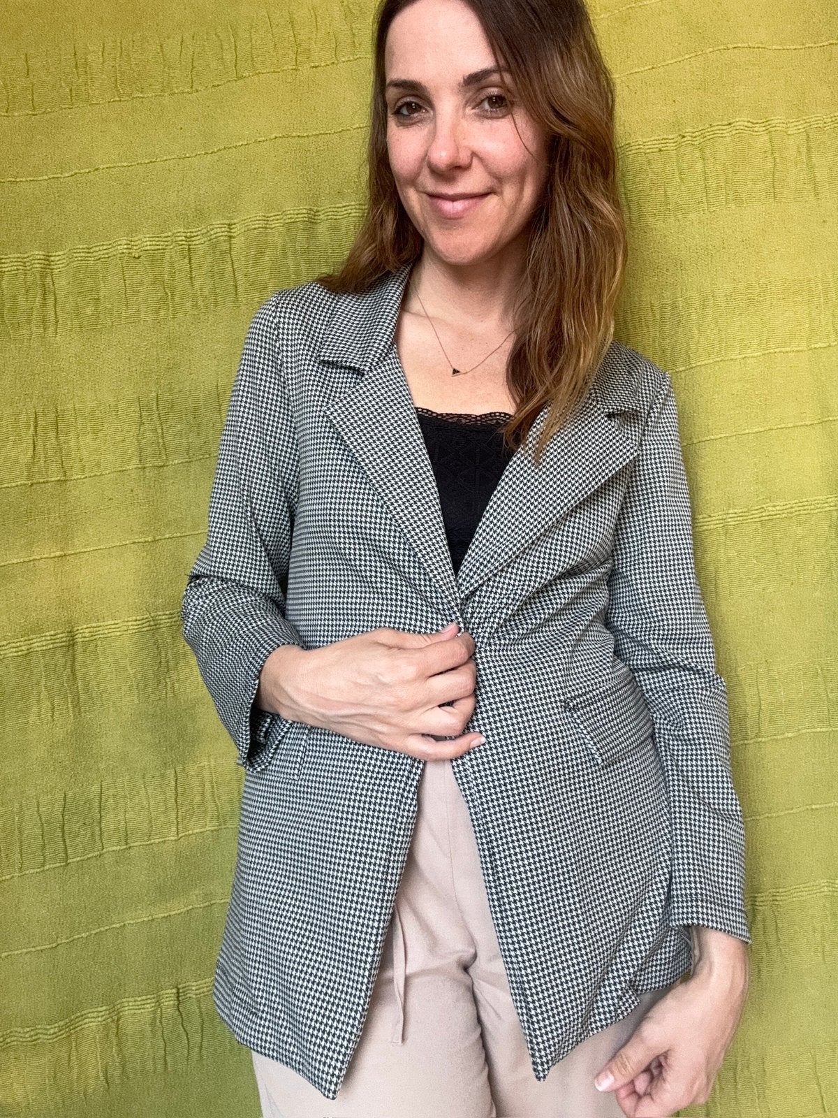 Blazer / jasje geruit -pied de poule - zwart/wit- 36/S, Kleding | Dames, Hgv, Hgv, Ophalen of Verzenden, Jasje