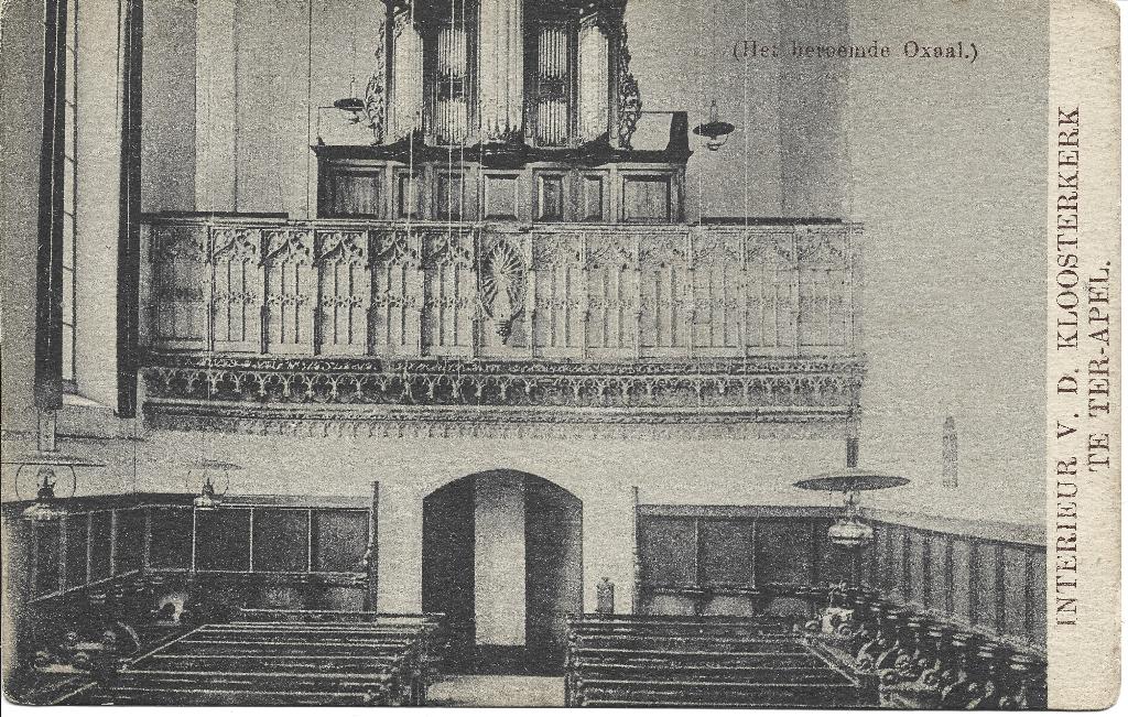 Ter Apel Klooste kapel interieur orgel, Ophalen of Verzenden, Voor 1920, Ongelopen, Groningen
