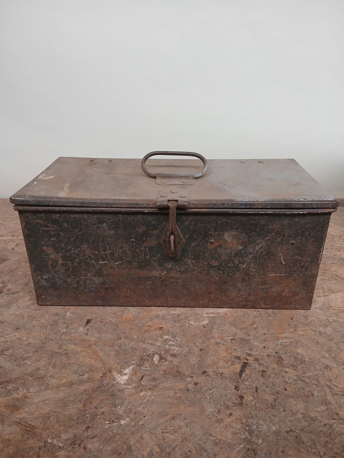 Vintage metalen kist - 42x20x17,5 cm, Ophalen of Verzenden