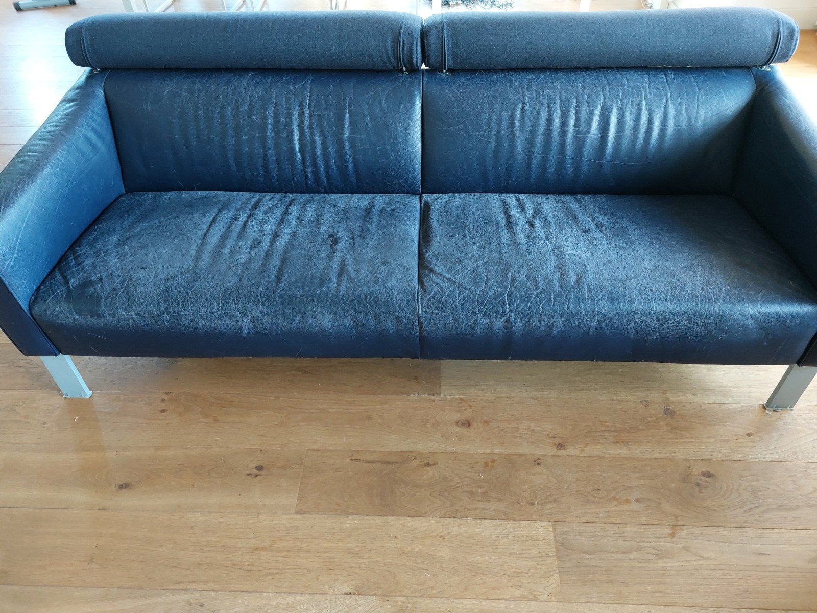 Leolux 3-zits leren bank met fauteuil, Ophalen, Gebruikt, 75 tot 100 cm, Leer