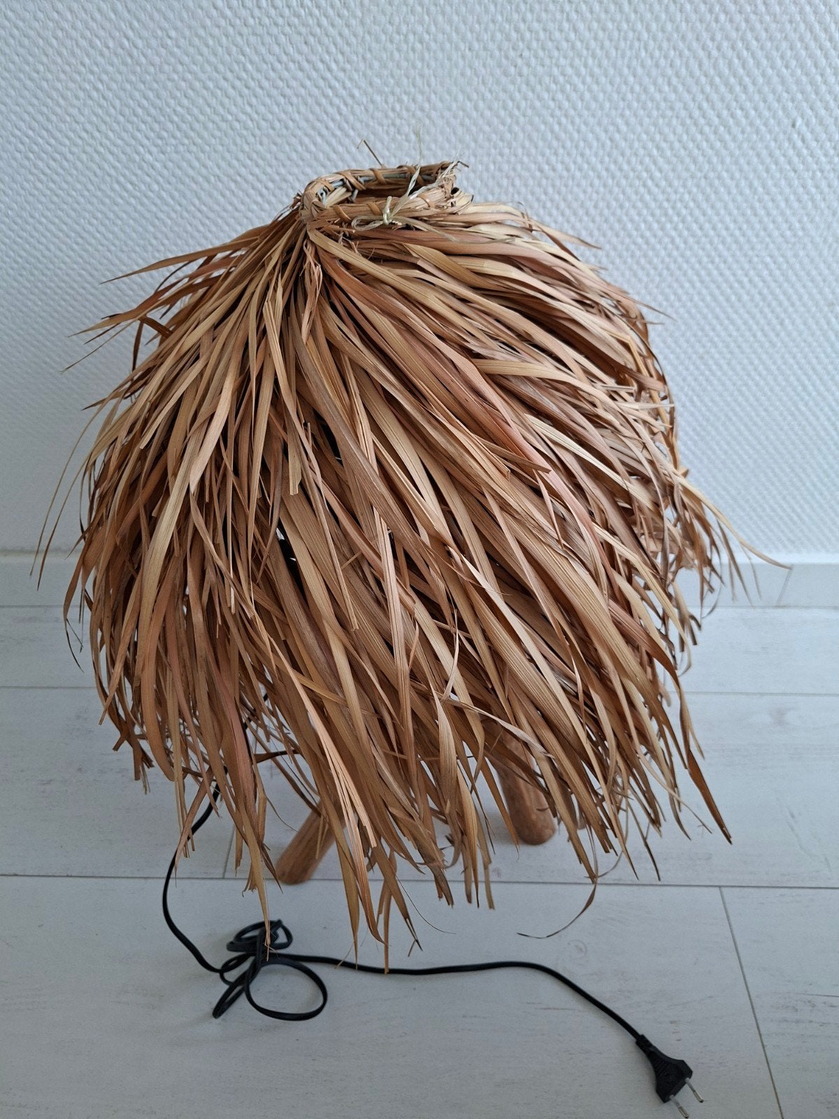 Boho rieten staande lamp, Ophalen of Verzenden