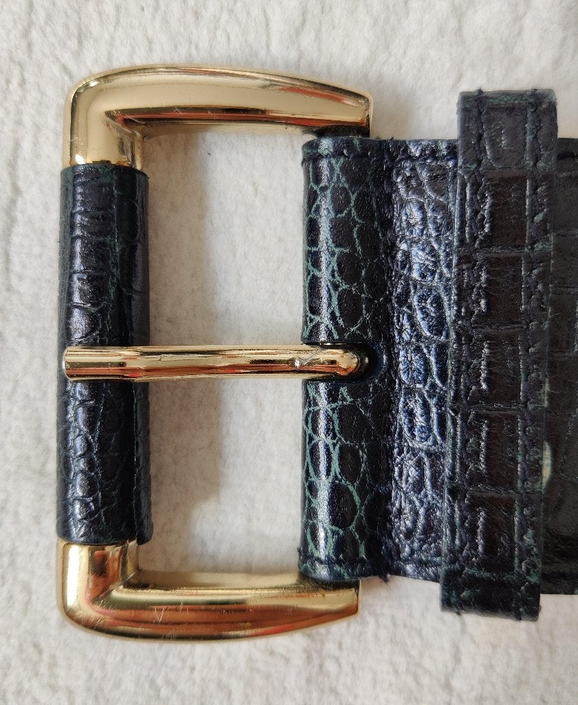 Adolf leren riem zwart met structuur, 80 tot 90 cm, 5 cm of meer, Heupriem, Ophalen of Verzenden
