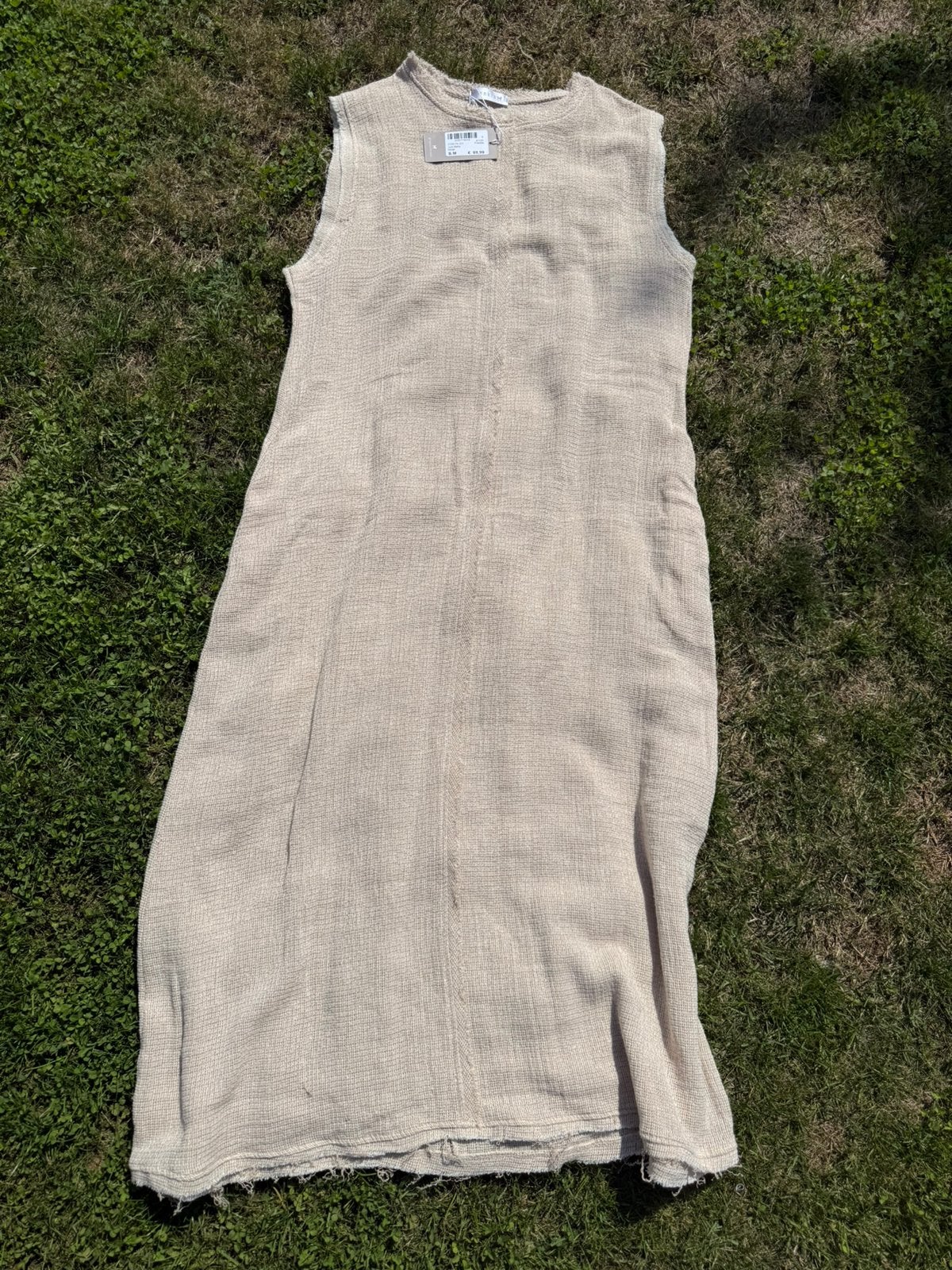 Nieuwe Frenkie jurk Betty beige zand ecru S/M 100 % katoen, Kleding | Dames, Beige, Nieuw, Knielengte, Ophalen