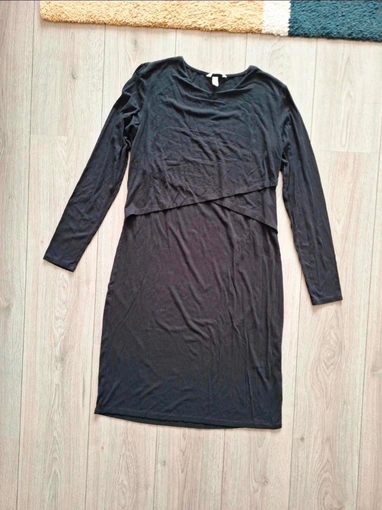 Jurk maat L Zwangerschapsjurk voedingsjurk, Kleding | Dames, Positiekleding, Zo goed als nieuw, Jurk, Zwart, Ophalen of Verzenden
