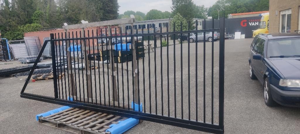 Schuifpoort 4 meter 180cm hoog met robuuste spijlen Zwart, Tuin en Terras, Tuinhekken en Hekwerk, Ophalen of Verzenden, Nieuw