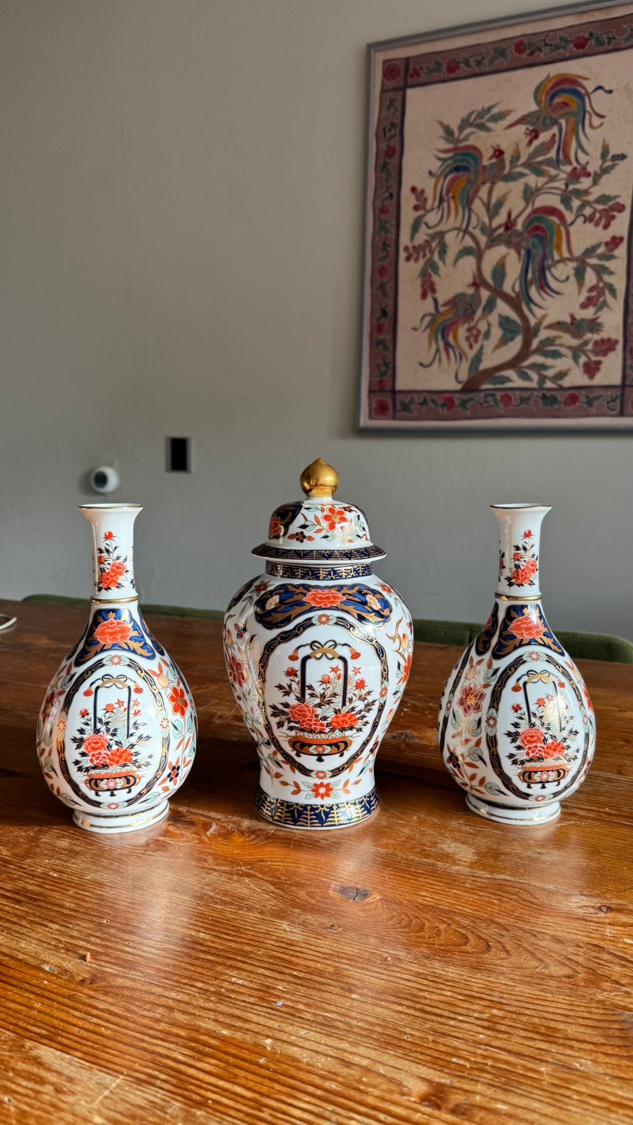 3-delige Japanse porseleinen set in Imari-stijl, Ophalen