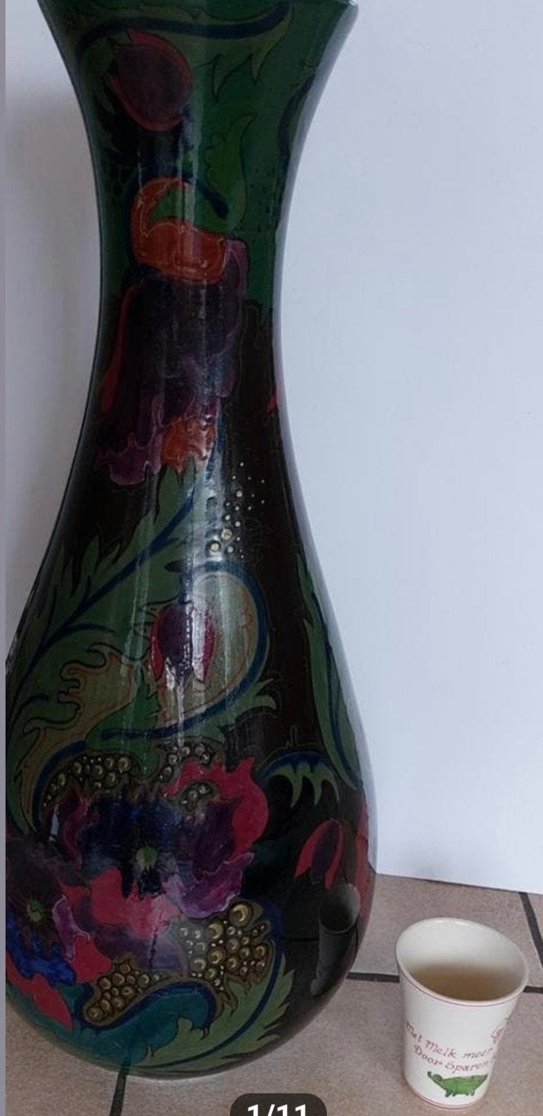 Super grote plateel Gouda vaas 66 cm. Deel van piedestal., Ophalen