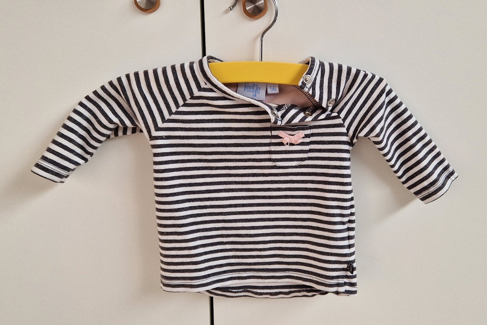Feetje gestreepte longsleeve maat 56, Kinderen en Baby's, Babykleding | Maat 56, Meisje, Ophalen of Verzenden, Zo goed als nieuw