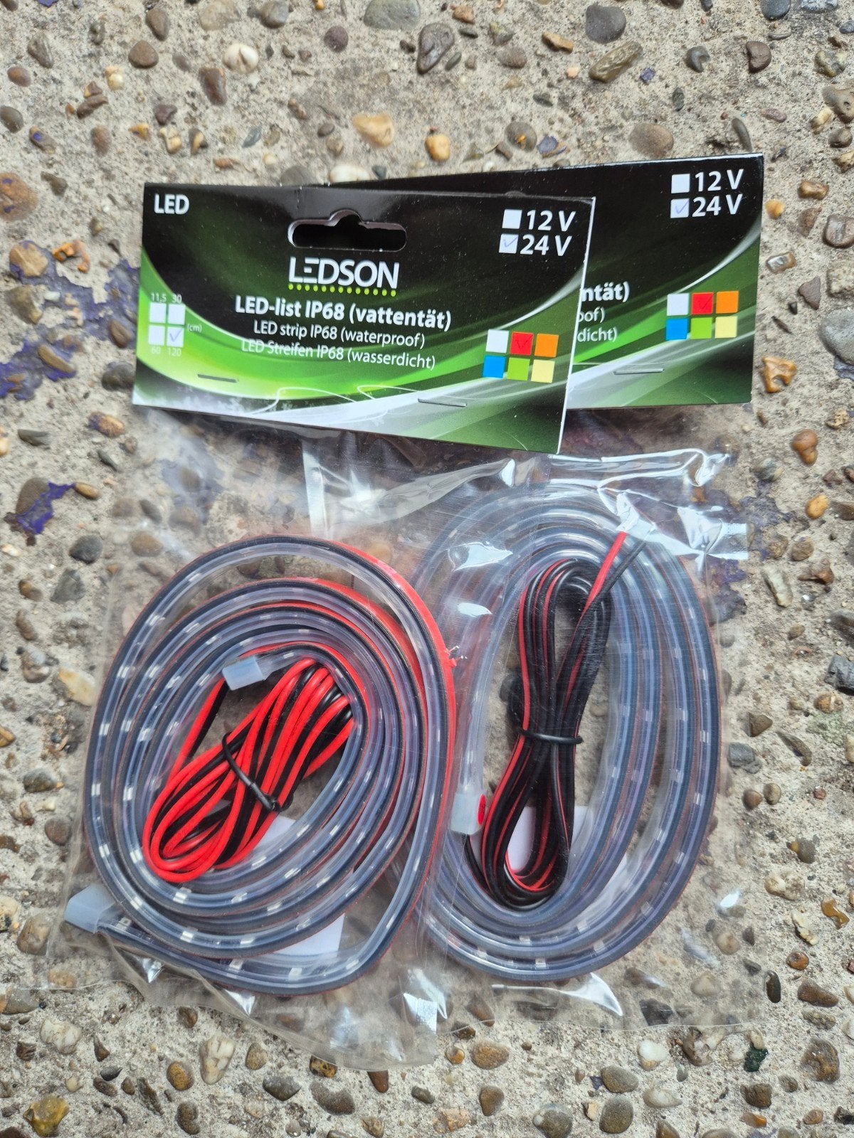 2x 24V Rode LED-strip 120cm - IP68 Waterdicht, Auto-onderdelen, Ophalen of Verzenden