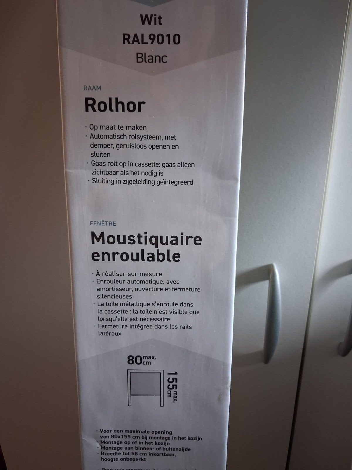 2x Nieuwe Rolhorren Wit RAL9010 - 80x155 cm, Ophalen, 80 tot 100 cm, 215 cm of meer, Hordeur