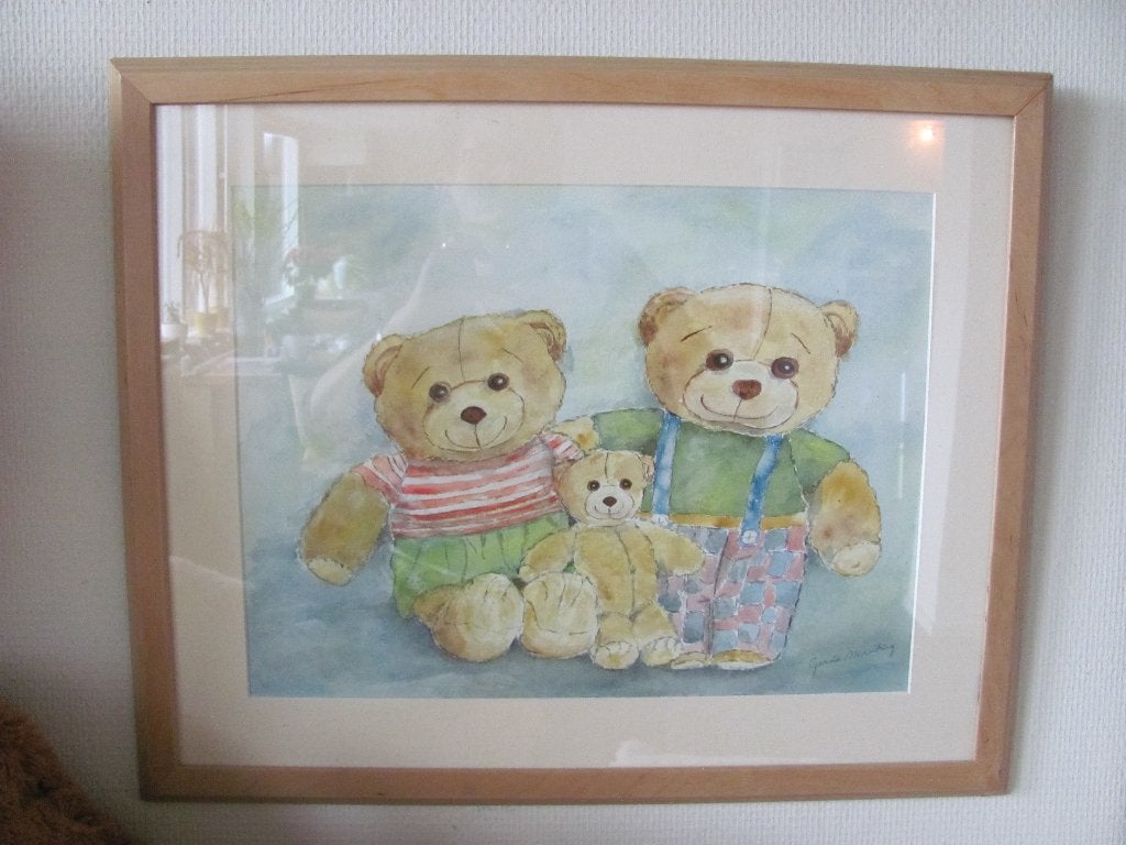 wanddecoratie aquarel kinderkamer beren, Ophalen, Zo goed als nieuw, Wanddecoratie
