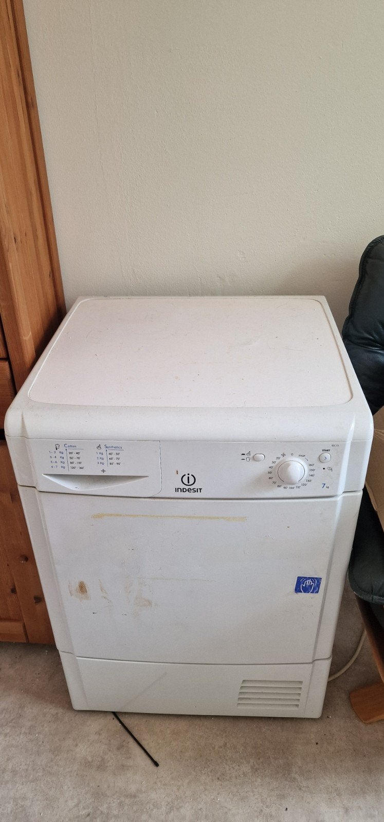 Indesit droger 5kg - Ophalen voor zaterdag, Witgoed en Apparatuur, Ophalen, Gebruikt, Luchtafvoer, 85 tot 90 cm
