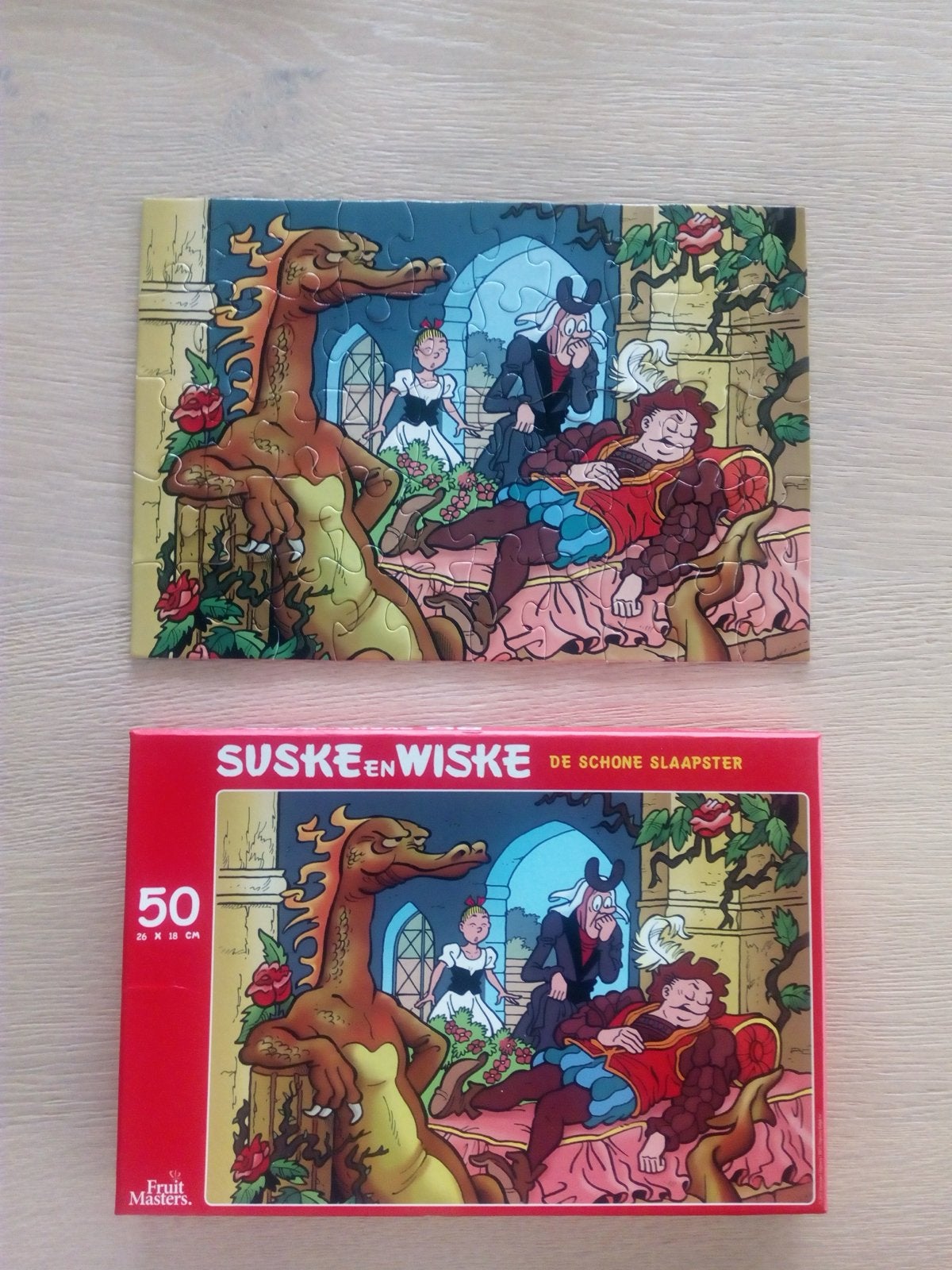 Suske en Wiske puzzel - De Schone Slaapster - 50 stukjes, Verzamelen, Stripfiguren, Ophalen of Verzenden, Suske en Wiske, Zo goed als nieuw