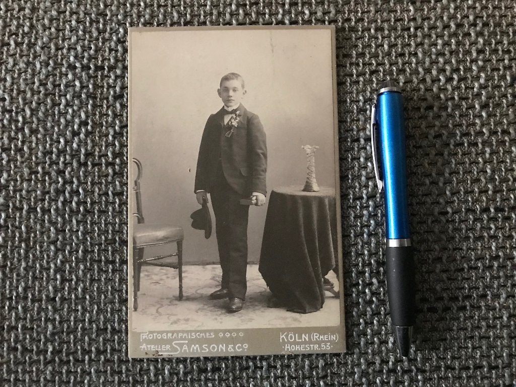 Kabinetfoto Jongen Communie Keulen Samson & Co, Verzamelen, Gebruikt, Foto, Ophalen of Verzenden, Voor 1940