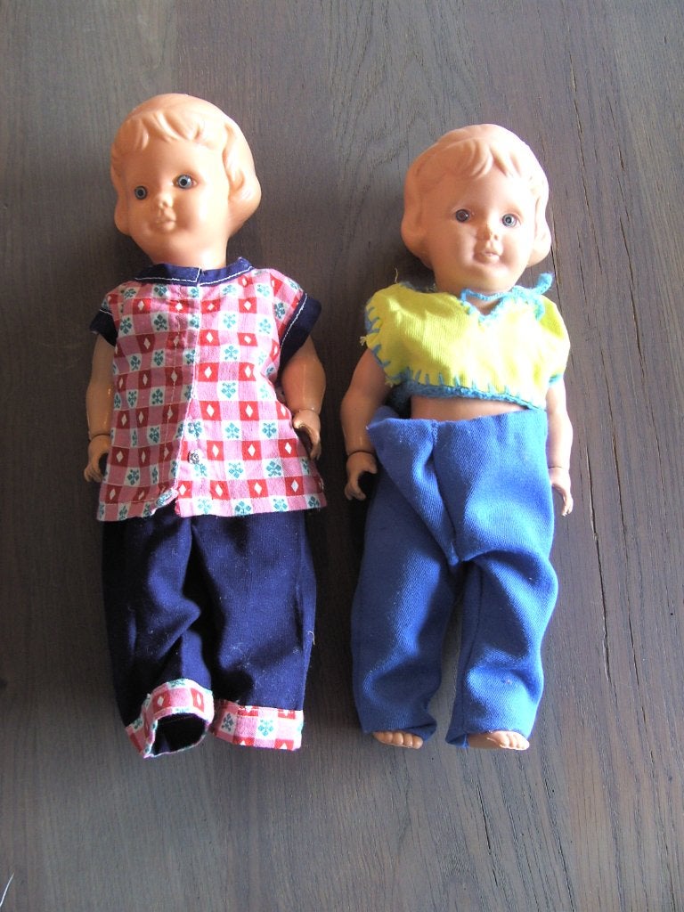 2 mooie oude Wildebras poppen, Ophalen of Verzenden, Gebruikt, Pop