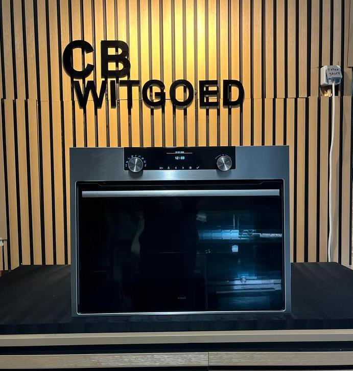 Luxe Atag combi oven magnetron met TFT display, Ophalen, Zo goed als nieuw, Oven met grill, Inbouw