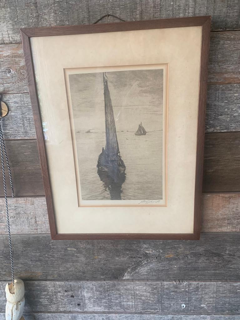 LithoJan schonk bomschuit, Antiek en Kunst, Kunst | Etsen en Gravures, Ophalen of Verzenden
