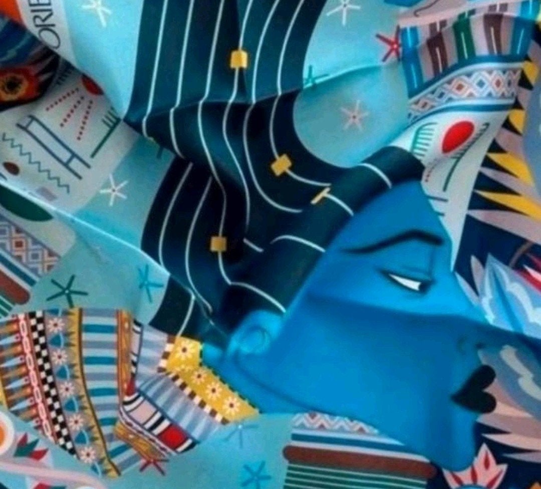 NewORIBE X LOUIS BARTHELEMY Silk Egyptian Print 100% Silk, Kleding | Dames, Mutsen, Sjaals en Handschoenen, Ophalen of Verzenden