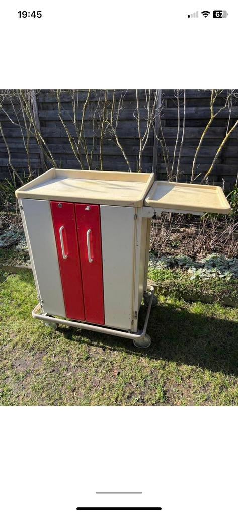 Gereedschapswagen op wielen trolley schuur tuin, Ophalen of Verzenden, Gebruikt