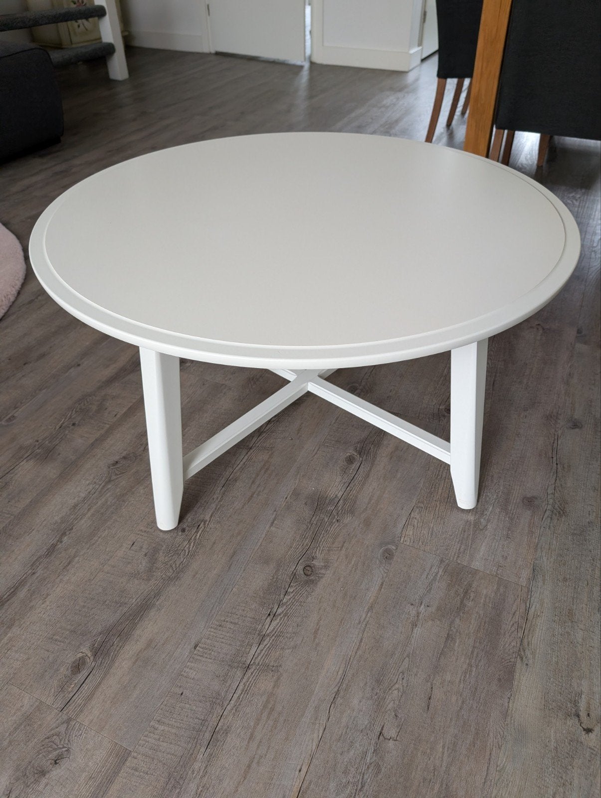 Witte ronde salontafel Kragsta van Ikea, Ophalen, Gebruikt, 50 tot 100 cm, Rond